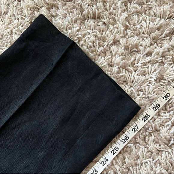 Ralph Lauren Black Label - Straight Leg Linen Black Pants w/ Button Detail - Picture 15 of 15